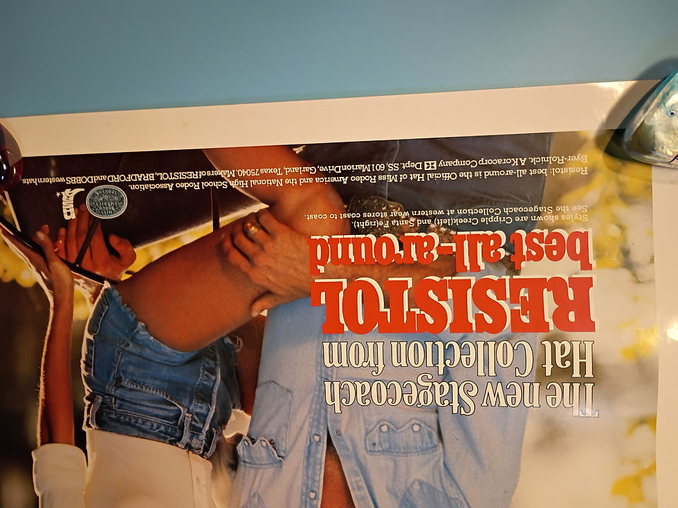 Thumbnail: Approx. 18"x 22" Vintage poster- "Resistol Wild As The West" NHSRA