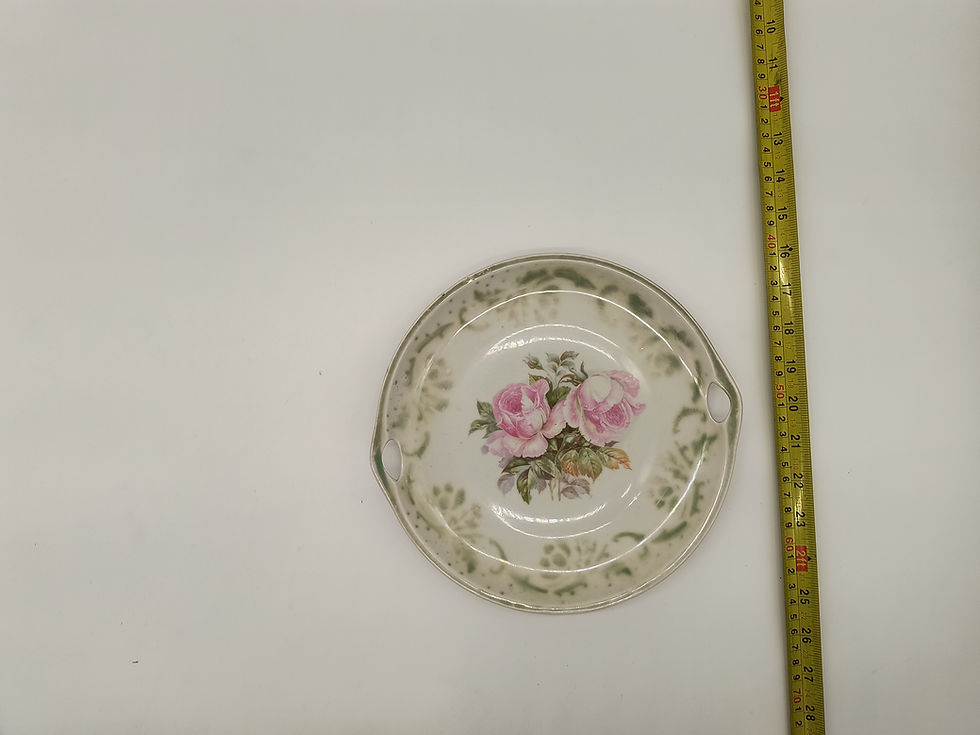 Thumbnail: 9" Vintage Porcelain flower decor plate- Made in Germany