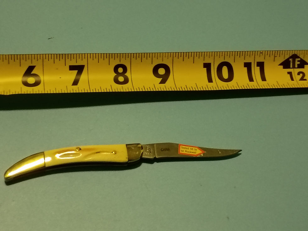 Thumbnail: 5" Folding pocket knife - 440A stainless steel blade- bone handle (second cut)