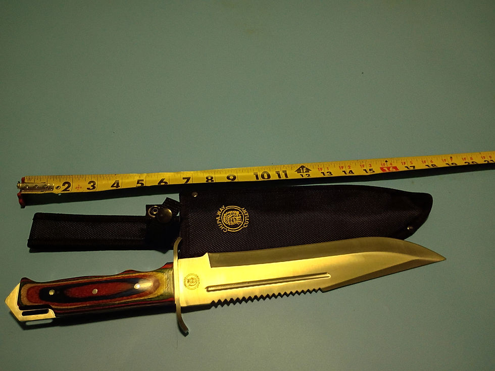 Thumbnail: 15"  Bowie - Satin stainless blade-frost wood handle -1680D nylon sheath