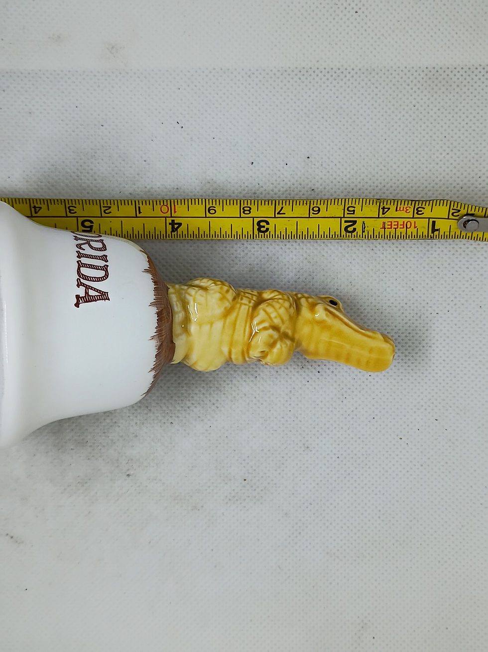 Thumbnail: Appox. 4.5"tall- porcelain souvenir bell -Florida with a Gator- made in Japan