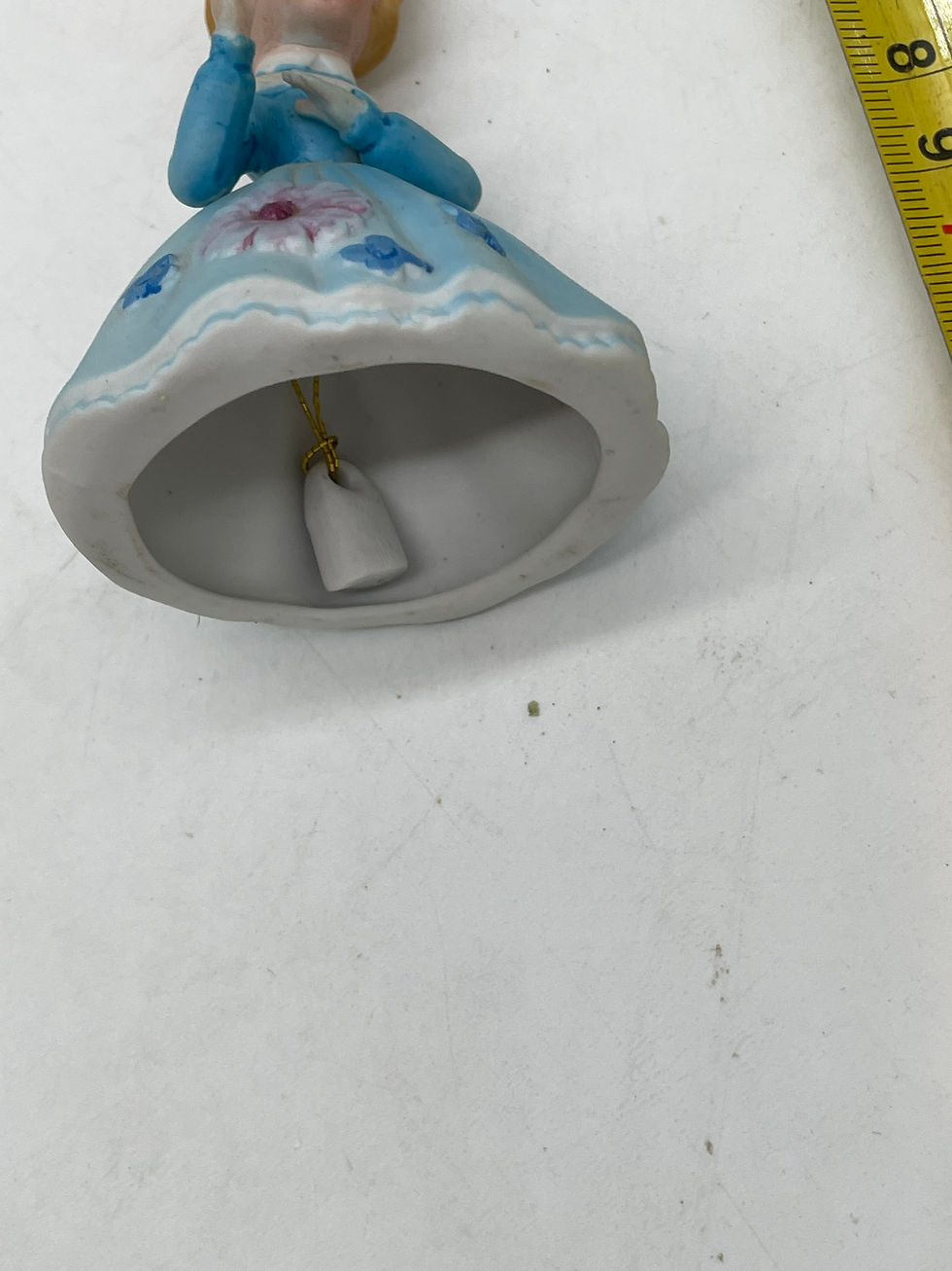 Thumbnail: 3"  tall- Vintage porcelain  little girl bell