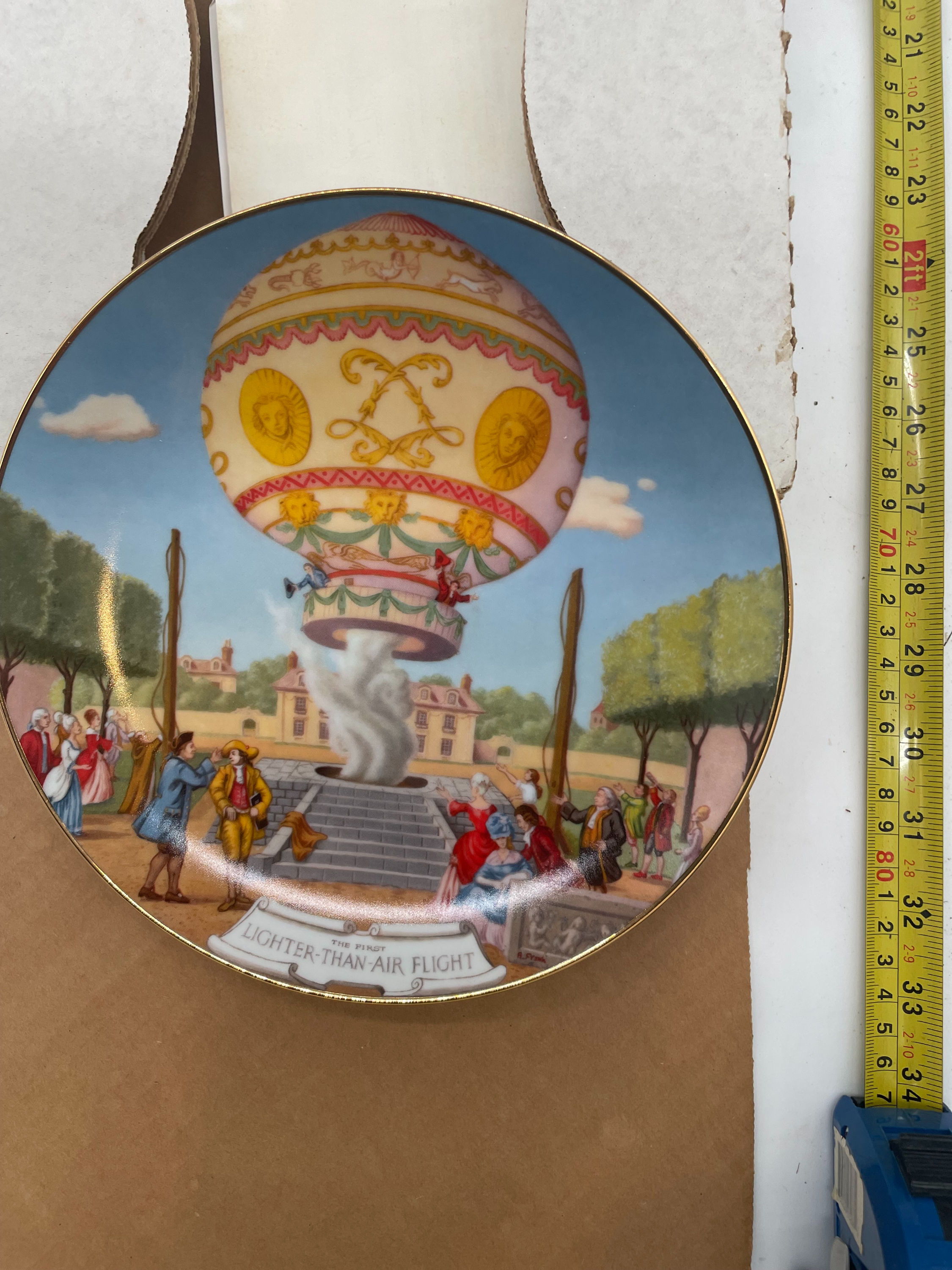 10" Plate - "The First Lighter-Than-Air Flight" -3rd plate by August Frank
