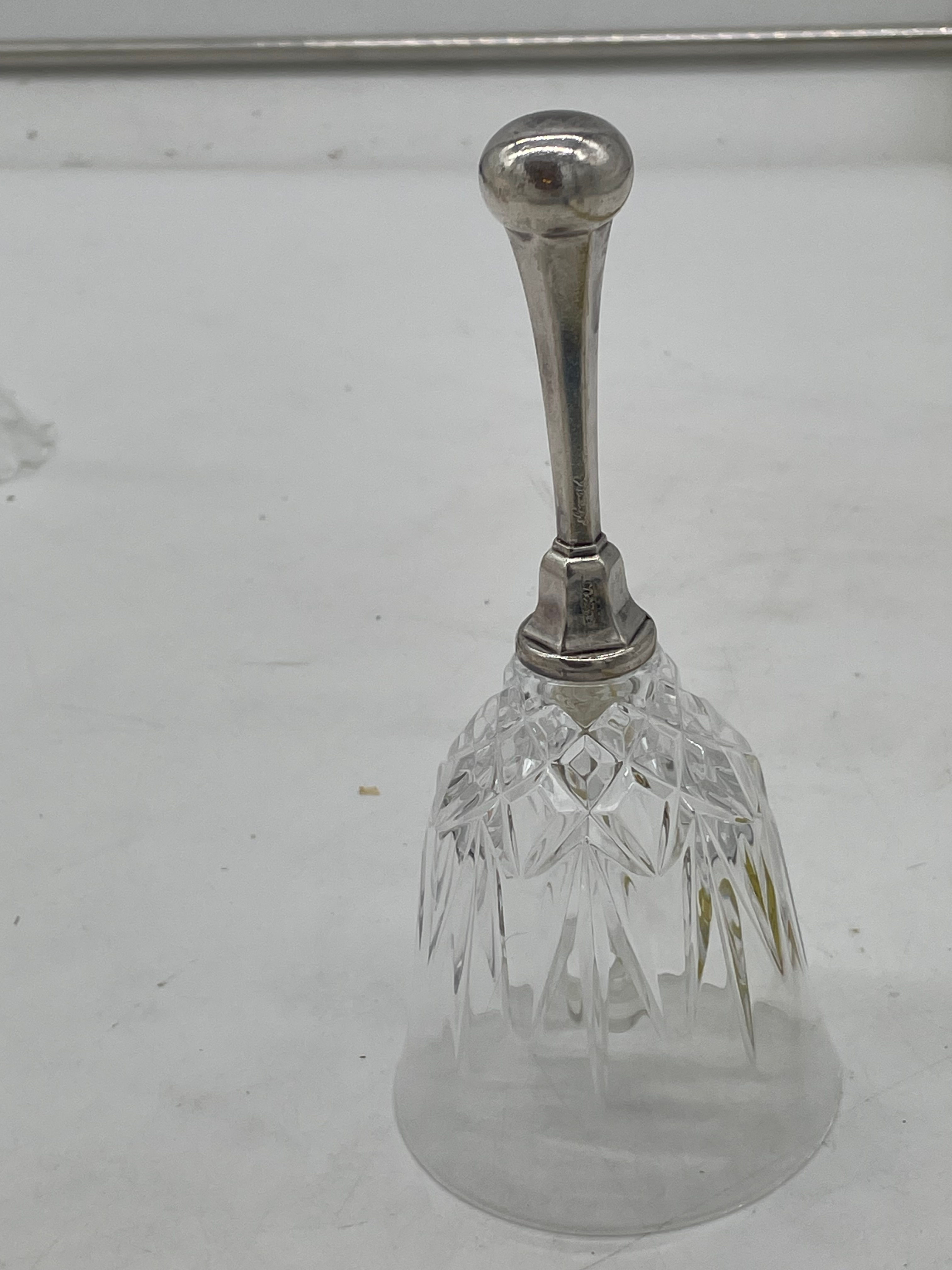 6-7" vintage Leonard silver plate and crystal bell made in Italy