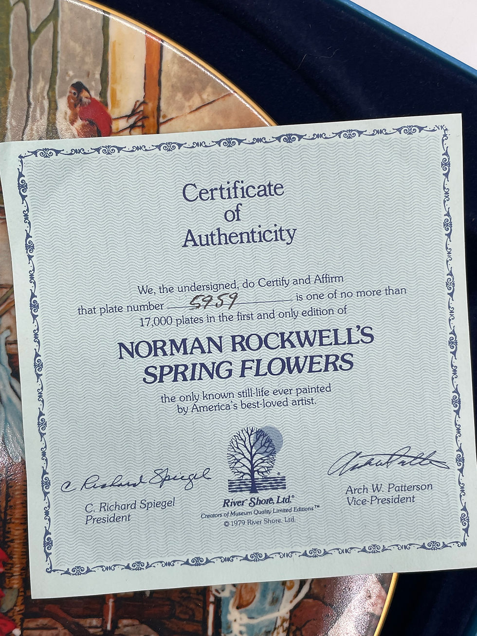 Thumbnail: 10" Plate - "Spring Flowers" Only known Rockwell still life ever painted