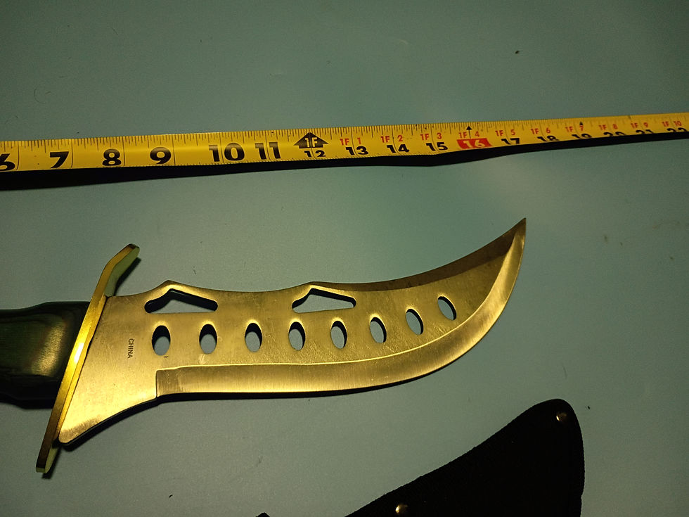 Thumbnail: 16"  Bowie knife - stainless steel blade- cocobolo wood handle - nylon sheath