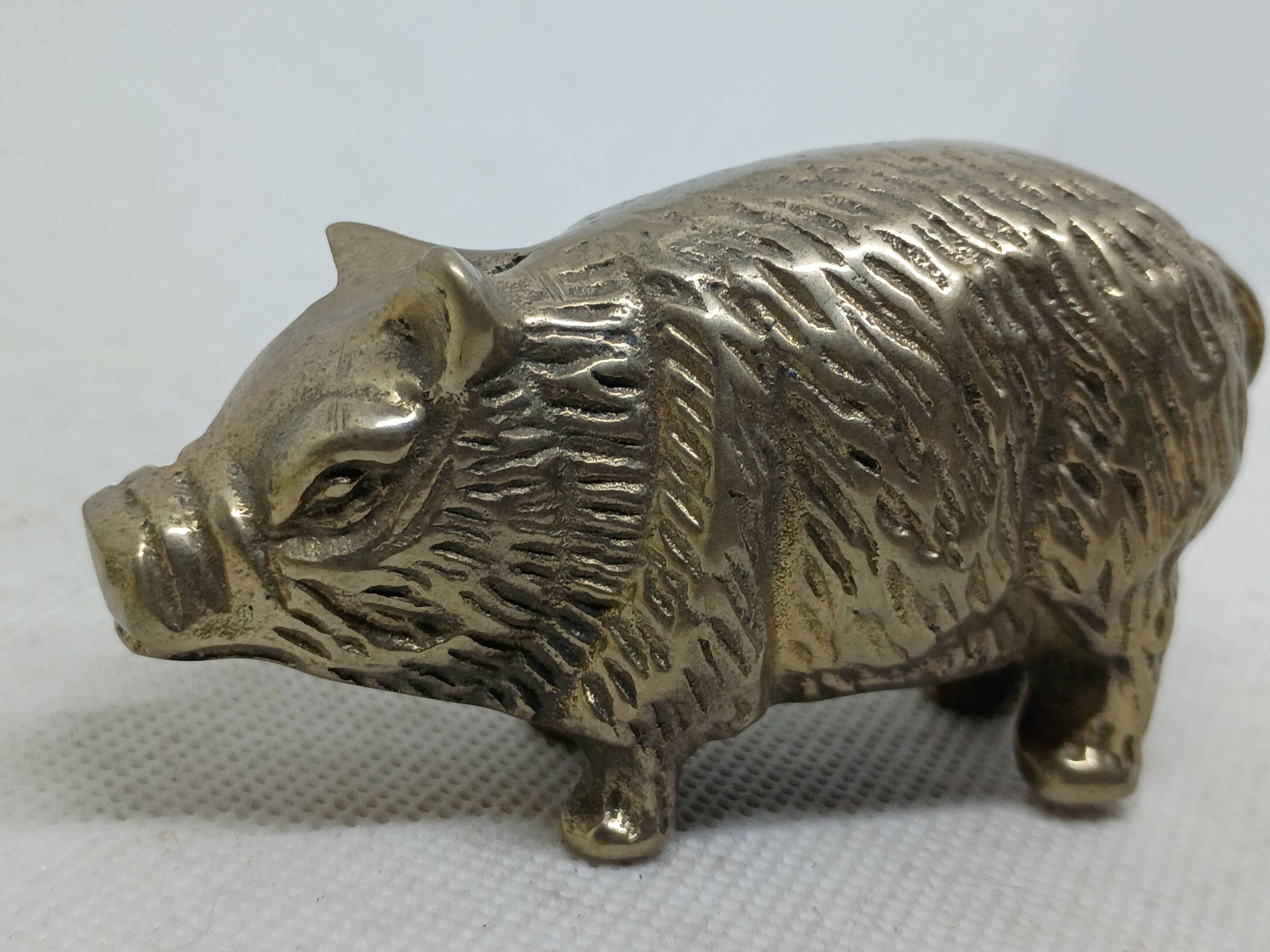 3.5" long vintage brass pig bell 