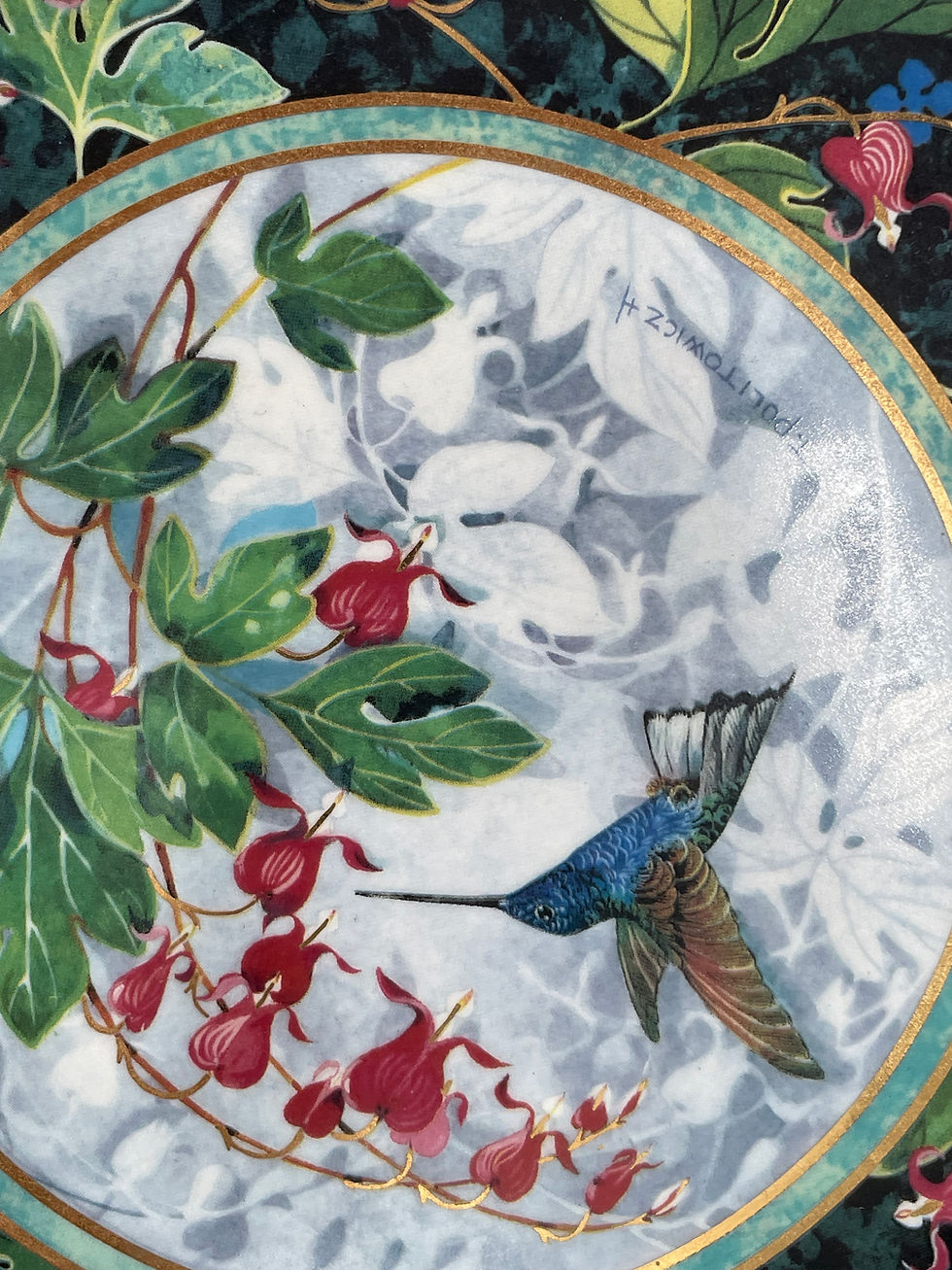 Thumbnail: 8" Plate - Royal Doulton "The Velvet Purple Coronet Hummingbird"