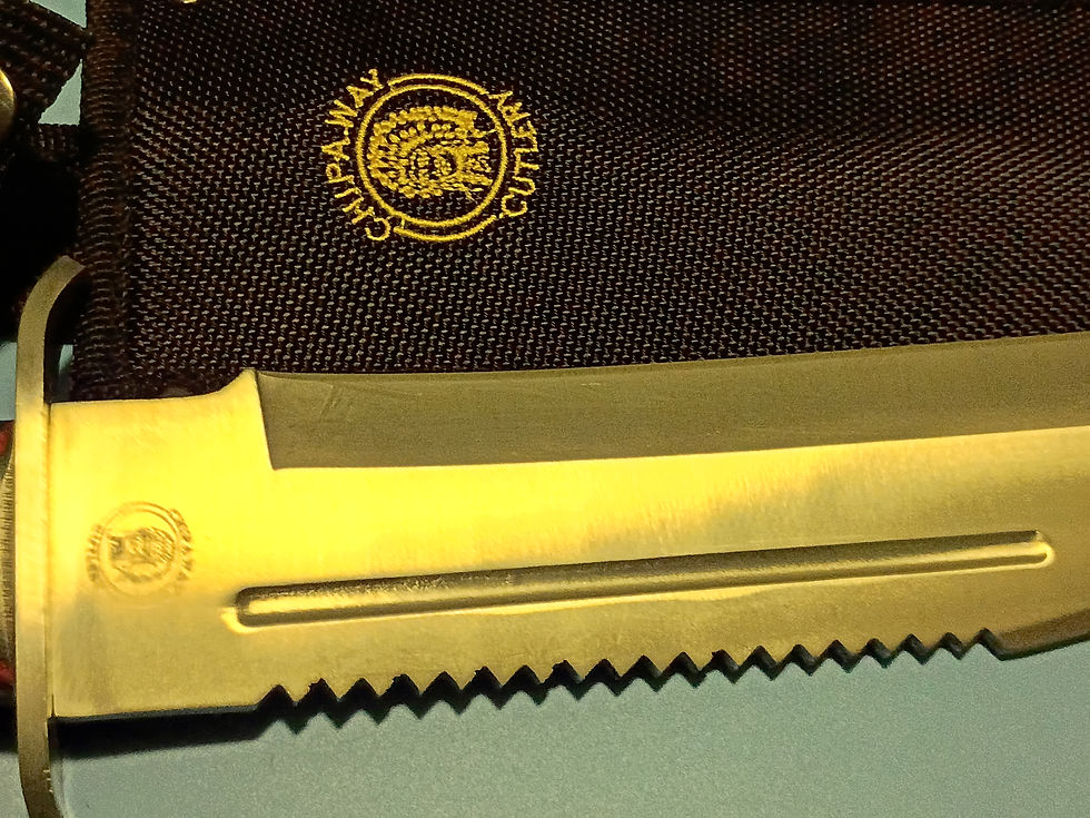 Thumbnail: 15"  Bowie - Satin stainless blade-frost wood handle -1680D nylon sheath