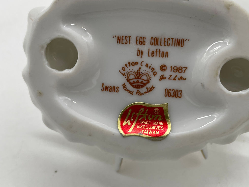Thumbnail: 3.5"  - Lefton China- Nest egg collection- Doves 1987