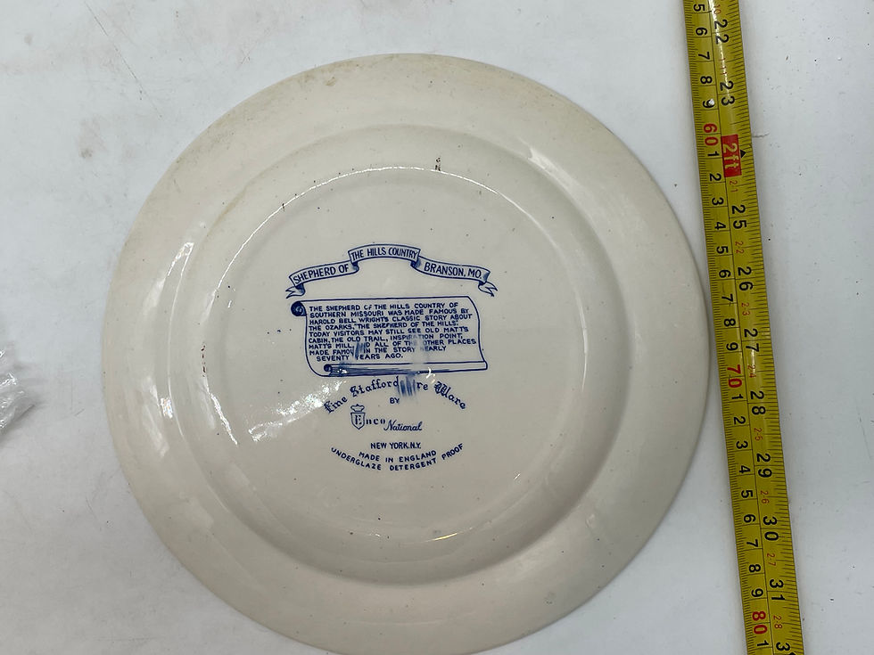 Thumbnail: 8" Plate - Vintage "Shephard of the Hills Country- Branson -made in England