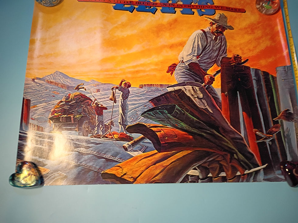 Thumbnail: Approx. 20"x 26" Vintage poster- Levi's -We Put a Little Jean Into Everything..