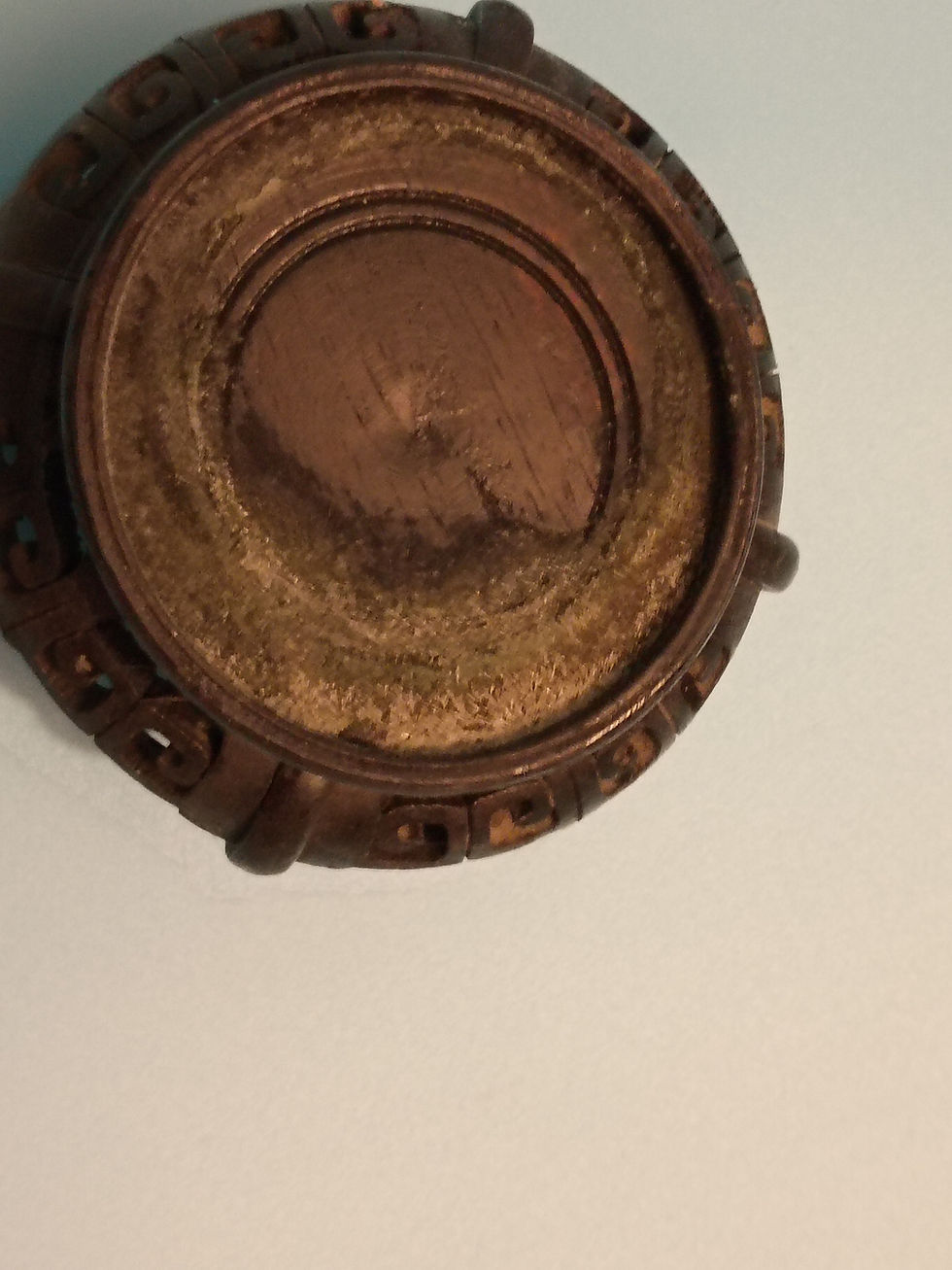 Thumbnail: 8" metal vase, cloisonne style vase with stand