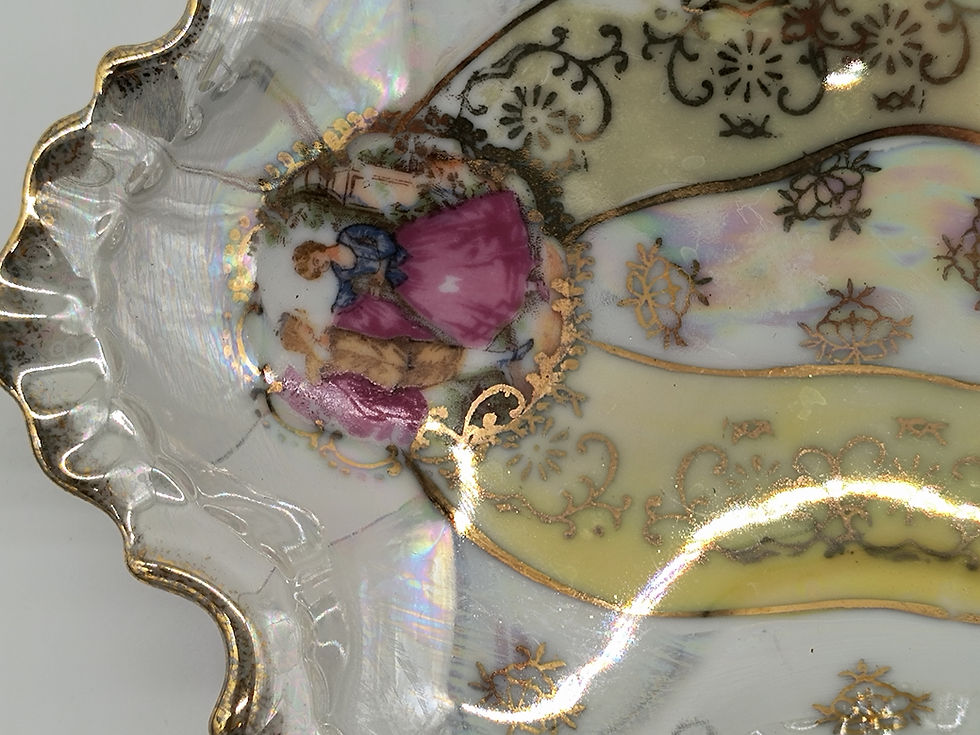 Thumbnail: 7" Vintage porcelain leaf shaped dish-  by Arnart Creations in Japan