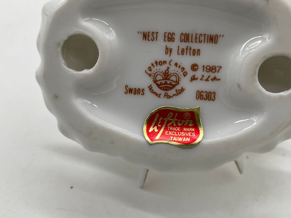 Thumbnail: 3.5"  - Lefton China- Nest egg collection- Doves 1987