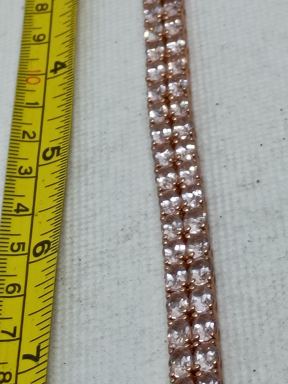 Thumbnail: 8" 925 Silver bracelet with double rows of stones- SIS - India