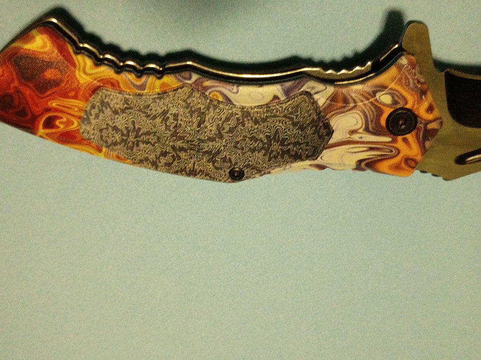Thumbnail: 8.5" open-Folding knife - 420C stainless steel blade -Decorated composite handle