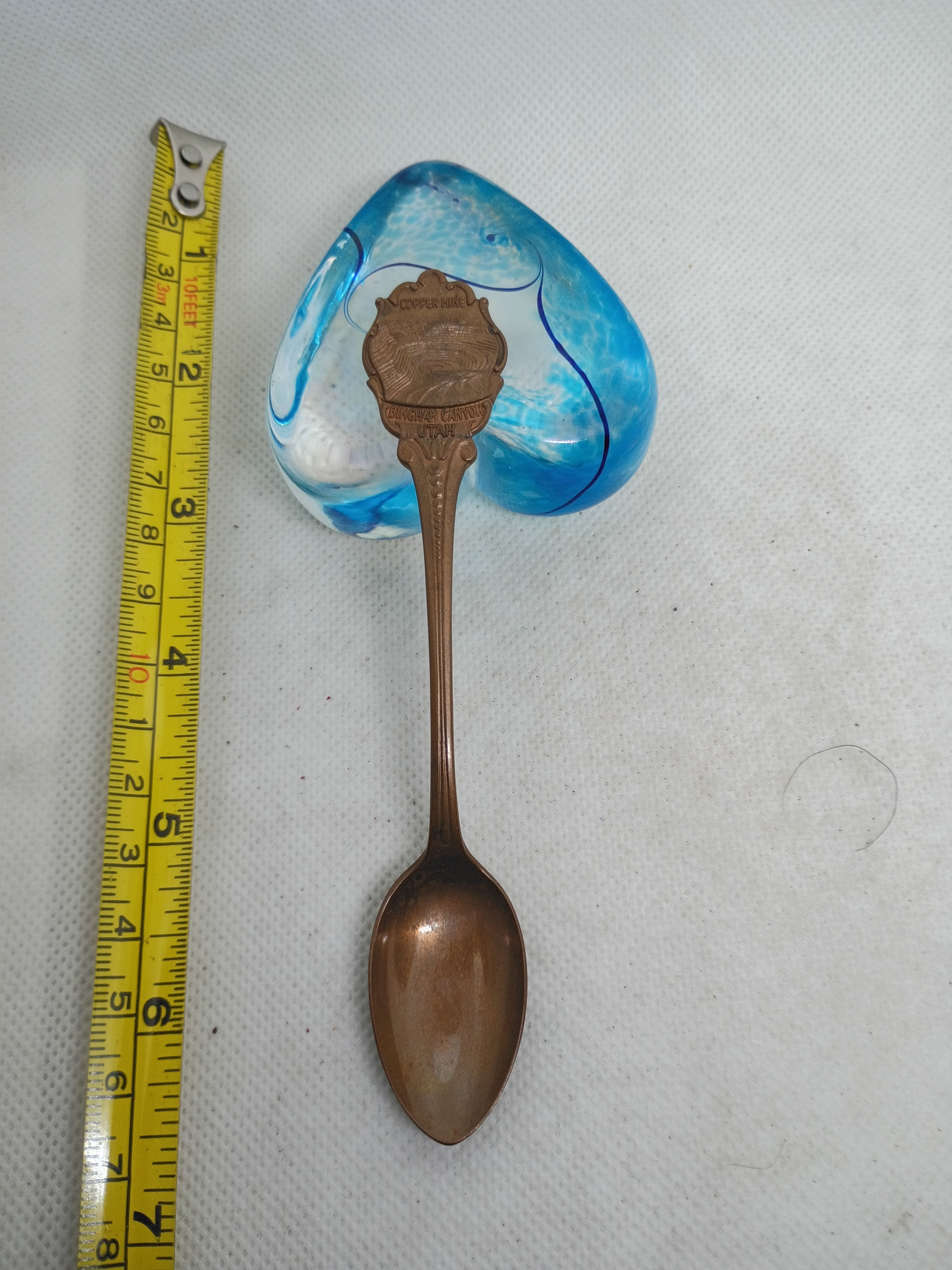 Approx 4.5"- Solid copper souvenir spoon- Bingham Canyon Utah- Copper Mine