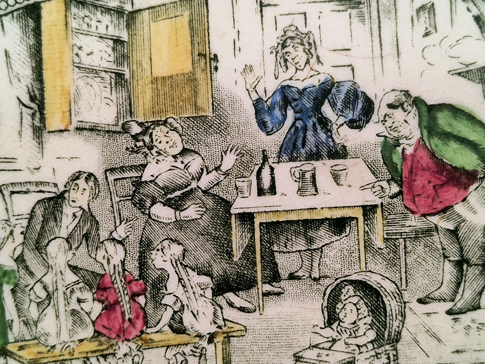 Thumbnail: 8" Plate - Vintage "Nicholas engaged as a tutor in a private family"