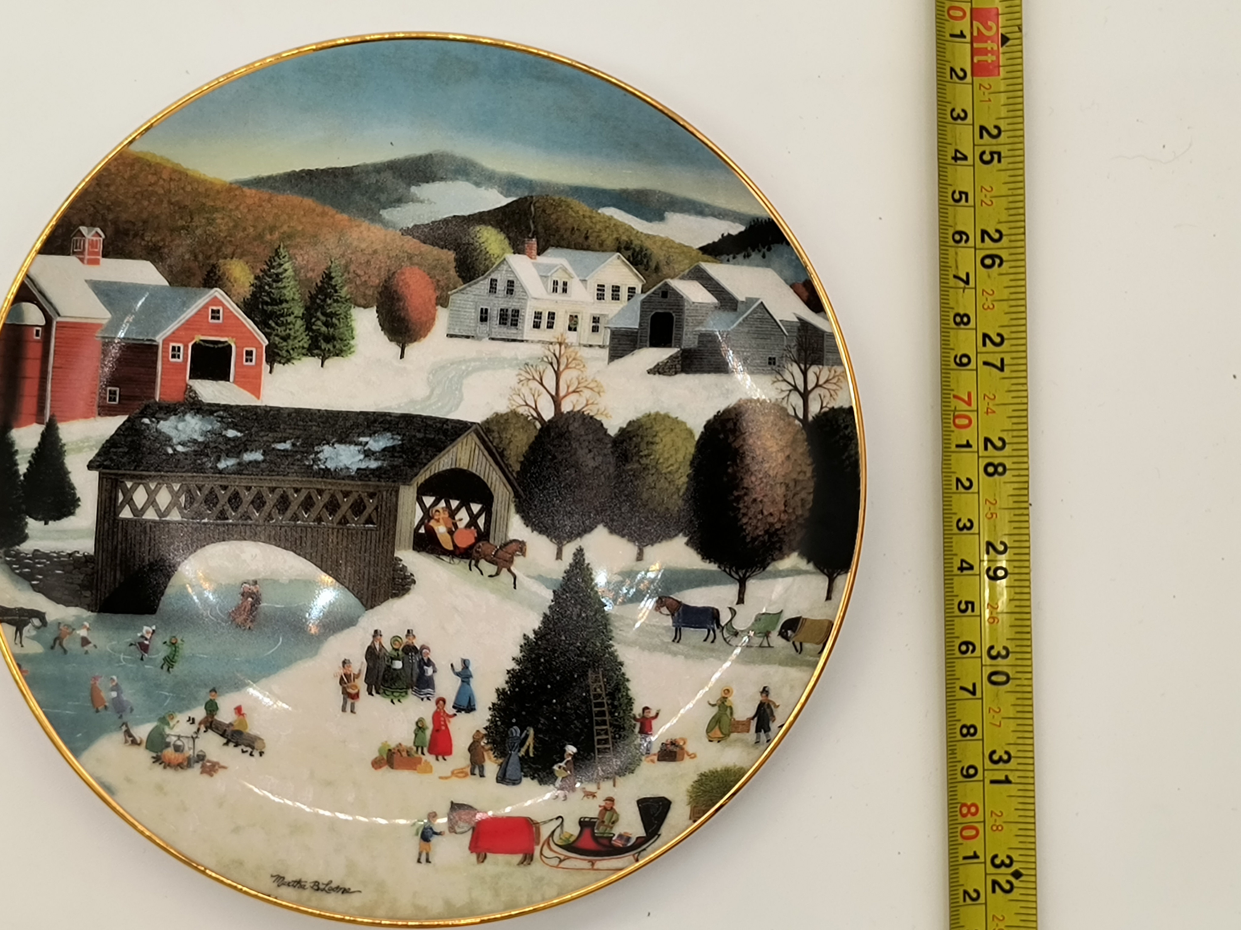 8" Plate - "Christmas Party" by Martha B Leone-Christmas Celebrations of Yester-