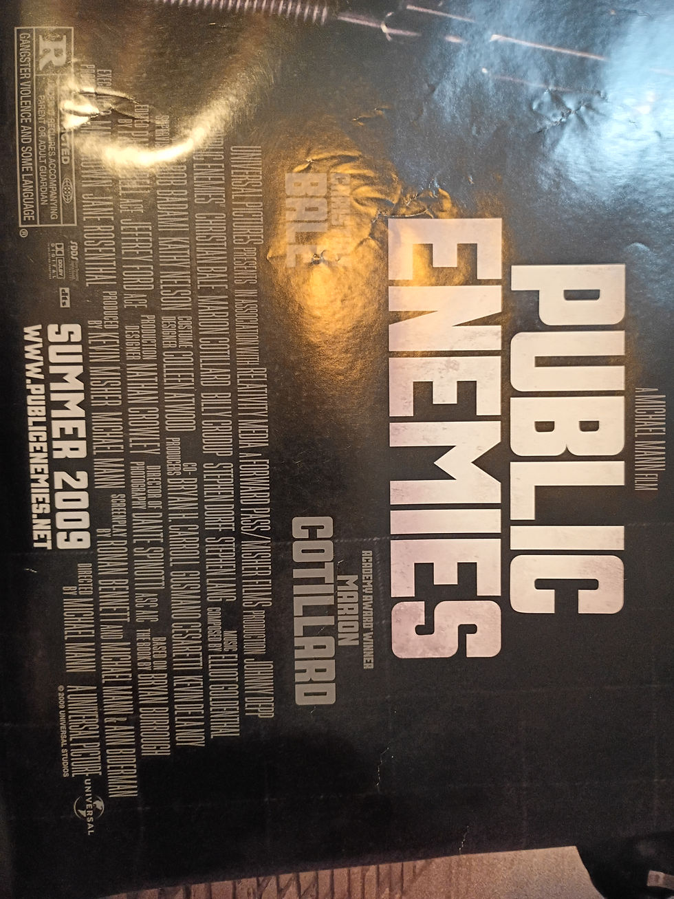 Thumbnail: Approx 27" x 39" Movie poster "Public Enemies" 2009 Universal Studios