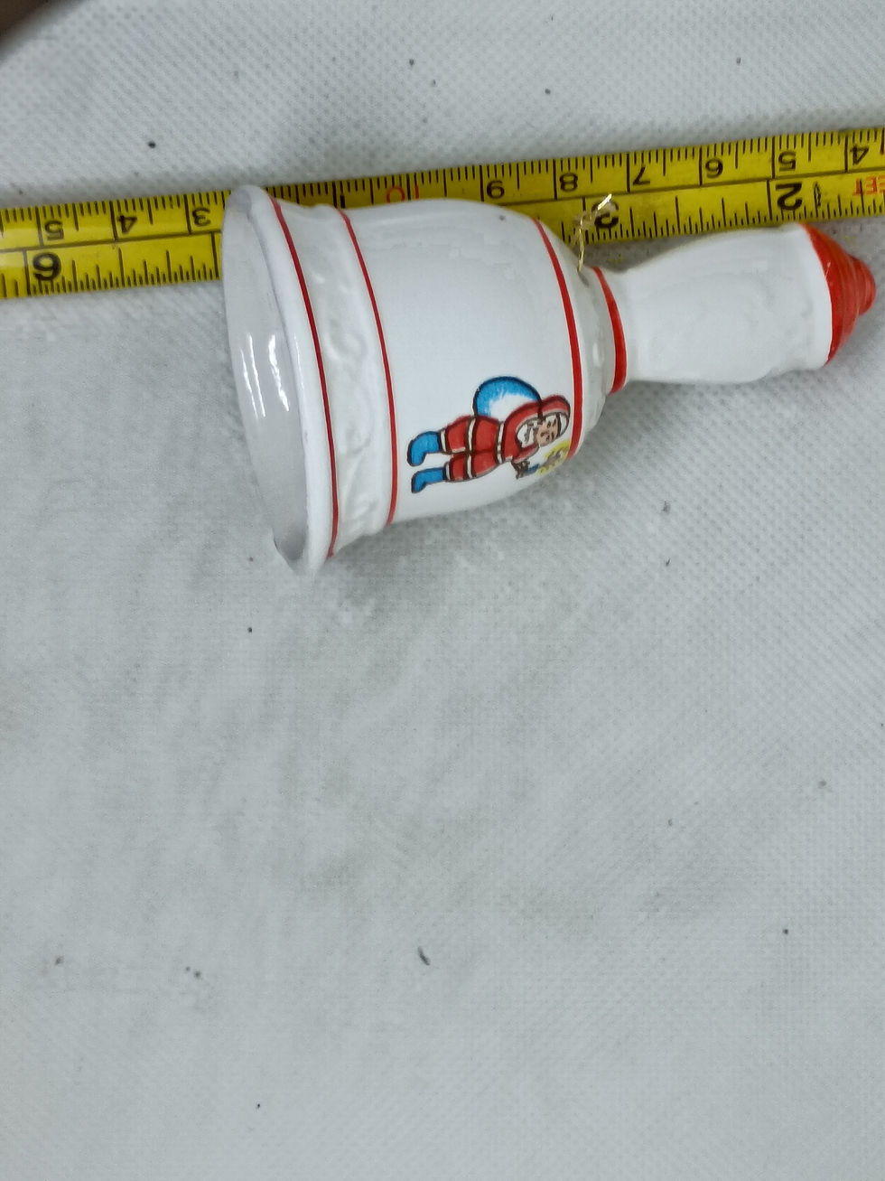 Thumbnail: Copy of 3.5" tall- porcelain bell - Christmas Bell with Santa