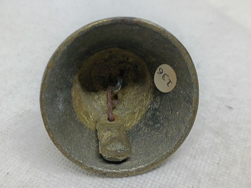 Thumbnail: 2" wide vintage metal bell - unsure of metal used