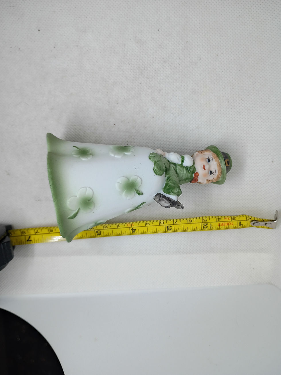 Thumbnail: 5" tall- porcelain bell - Leprechaun On Toadstool bell- LEGO- made in Taiwan