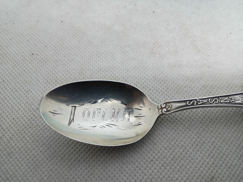 Thumbnail: 5.25" Vintage Sterling silver spoon - 15g - Souvenir silver spoon - Topeka KS