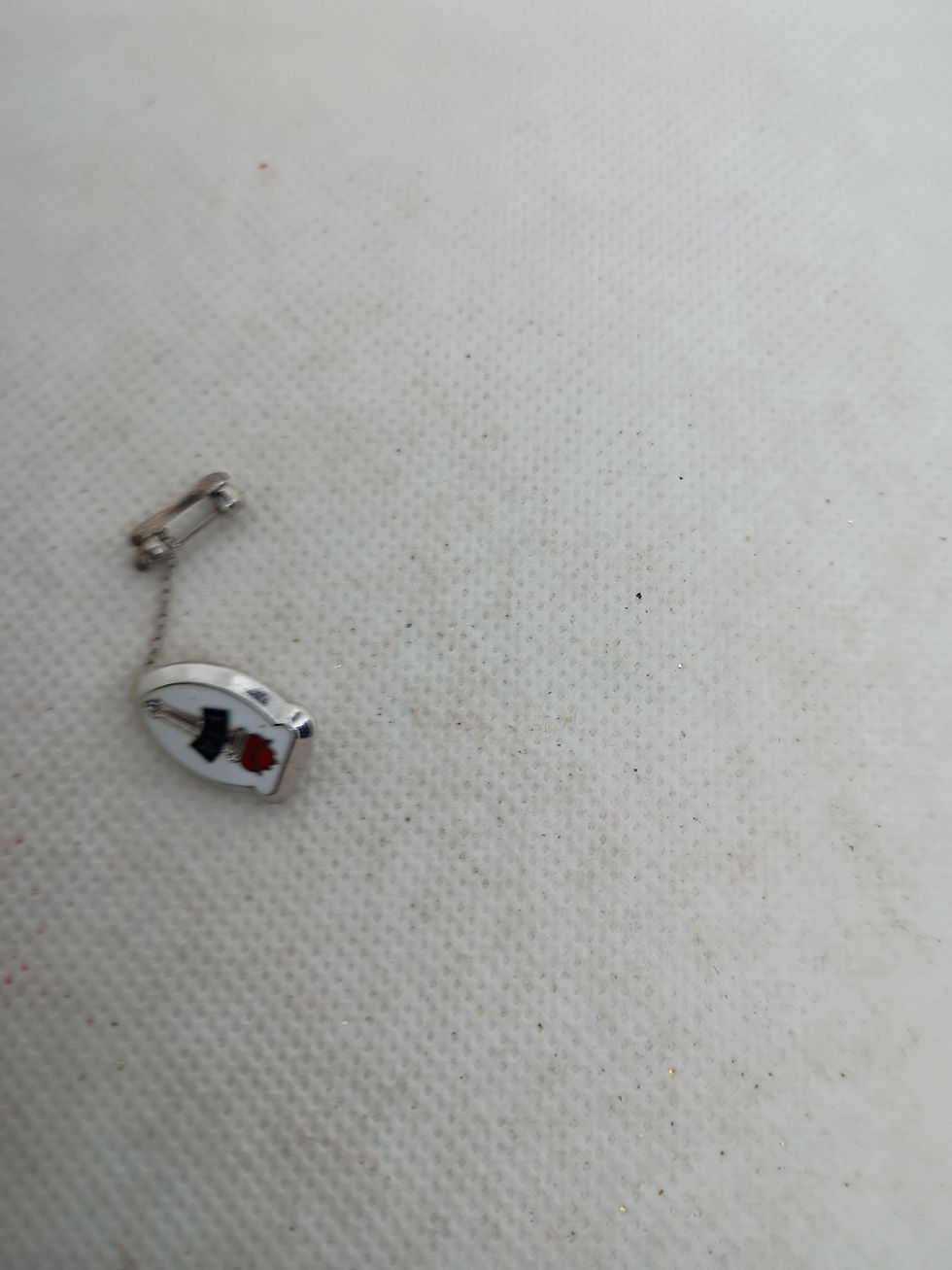 Thumbnail: 1.5'total-Vintage Future Teachers of America torch and shield dangle pin/tie tac