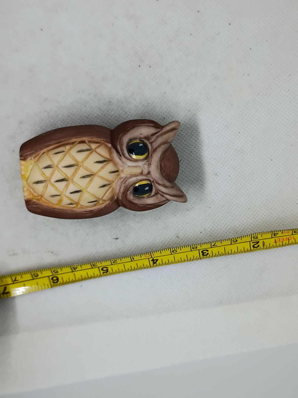 Thumbnail: Approx 3" tall-  porcelain bell -  Owl Figure bell