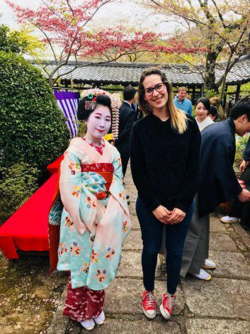 Sol Althabegoiti, en uno de sus viajes por Japón