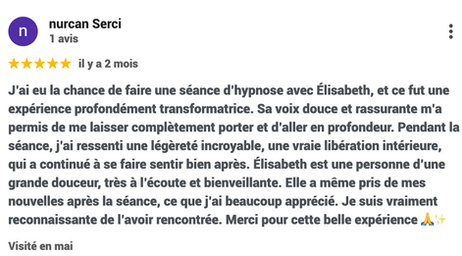 Témoignages Elisabeth Barget, Constellation familial Hypnose Emdr perte de poids Alsace