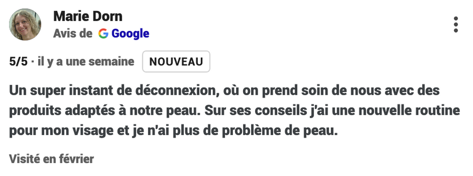 Avis google Institut Joli Teint Mietsheim