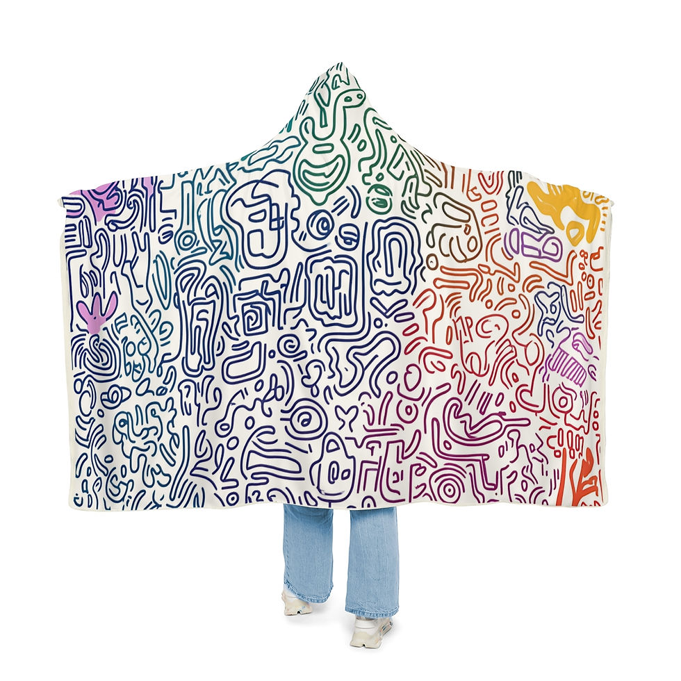 Doodles Pop Circuitry - Hooded Blanket