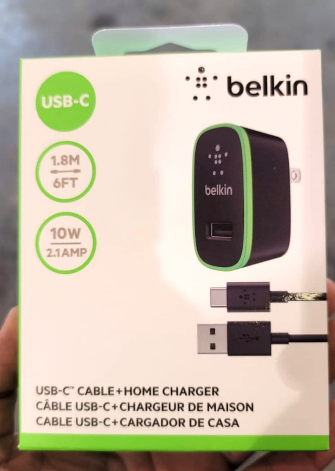 BELKIN USB & ADAPTER TYPE C 10W & 6 FEET