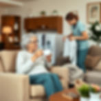 senior lady in her living room in a recl