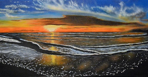 sunset paradise ($350) 16x40 original ac