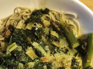 A green(s) coconut curry