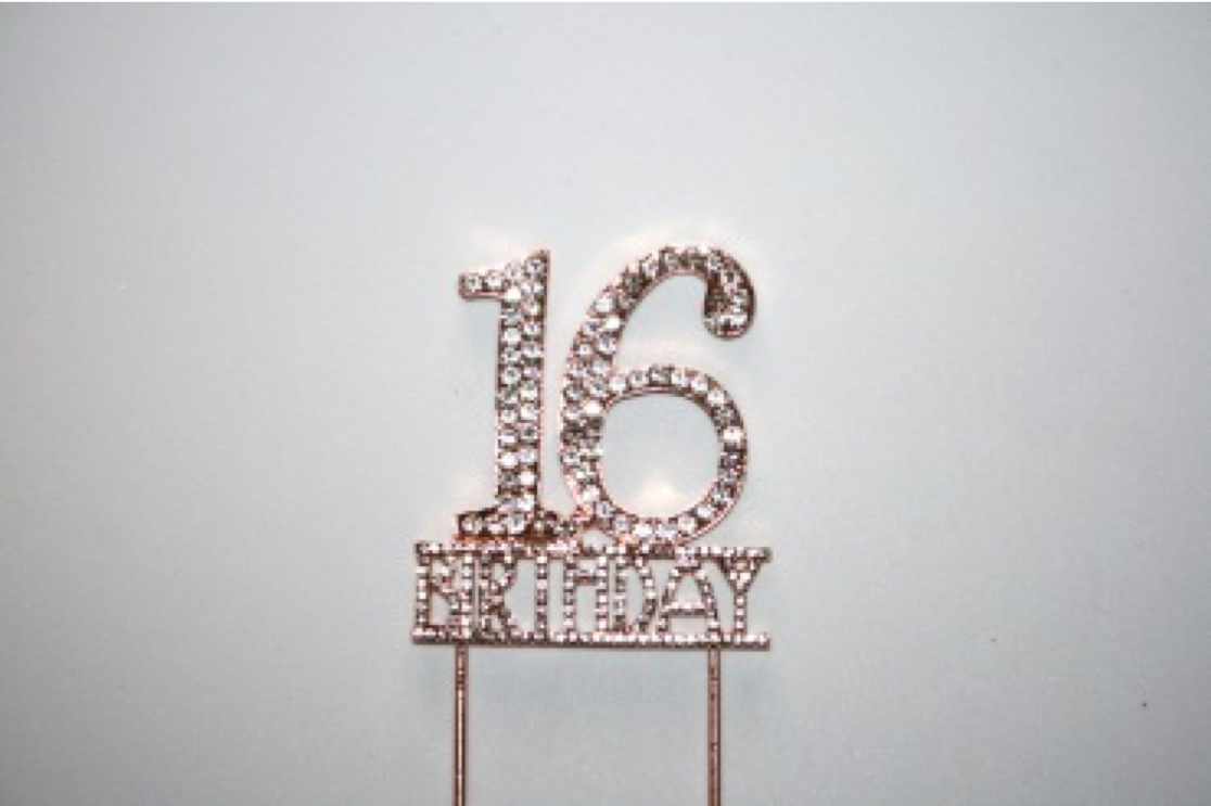 16th Birthday Rose Gold 6.5cm*6.5cm