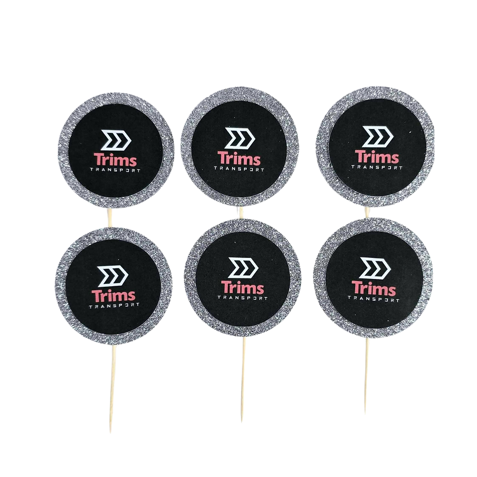 Thumbnail: CUSTOM NON-EDIBLE PRINTED CARDSTOCK CUPCAKE TOPPERS