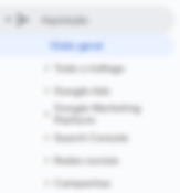 Printscreen do menu do Google Analytics
