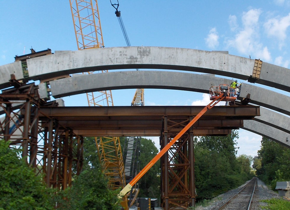 The Fulton Bridge Replacement uses expansion joints only at its ends to minimize the opportunity for salty water from the road to corrode its concrete and steel.  Michael Baker photo.