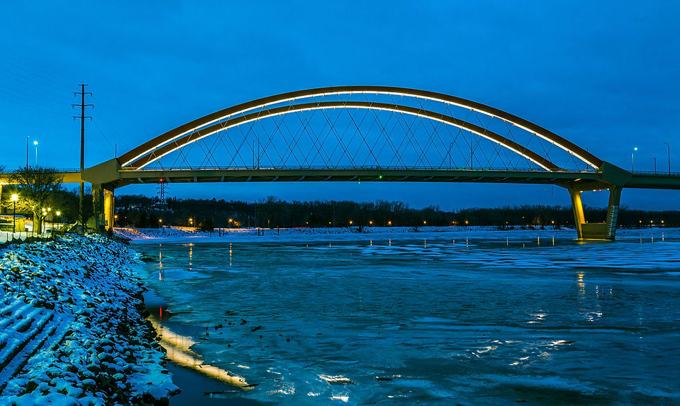 Early evening shot of Hastings Bridge in Minnesota