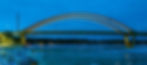 Hastings Bridge over the Mississippi River at dusk in the middle of winter.