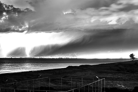 An electric storm above city of Mersin,