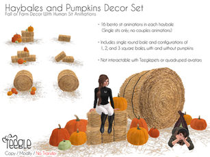 Teegle - Haybales & Pumpkins Decor Set