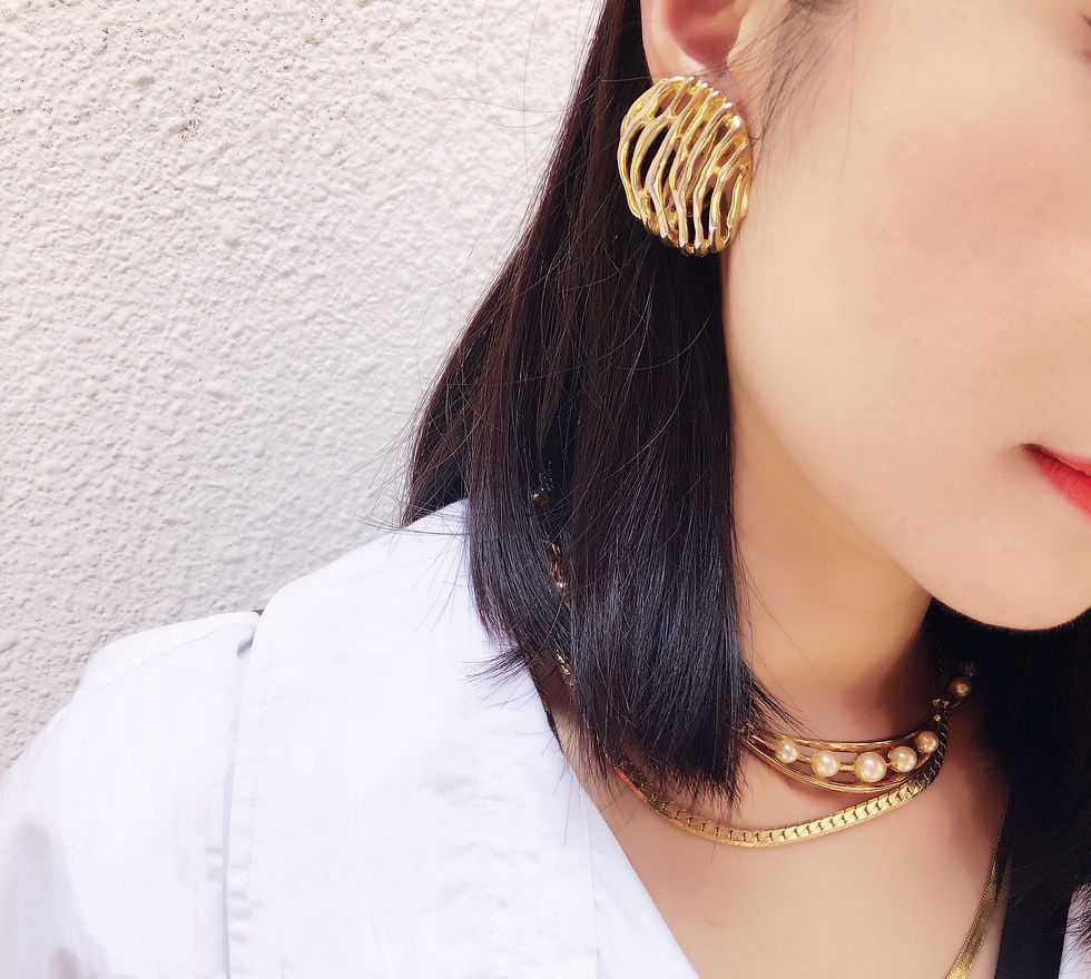 Thumbnail: Oversized Gold Clip On Earrings