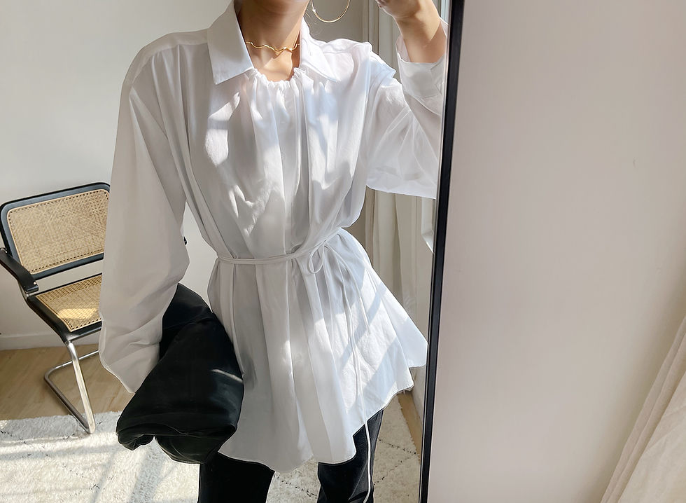 Thumbnail: Belted Shirt Dress in White
