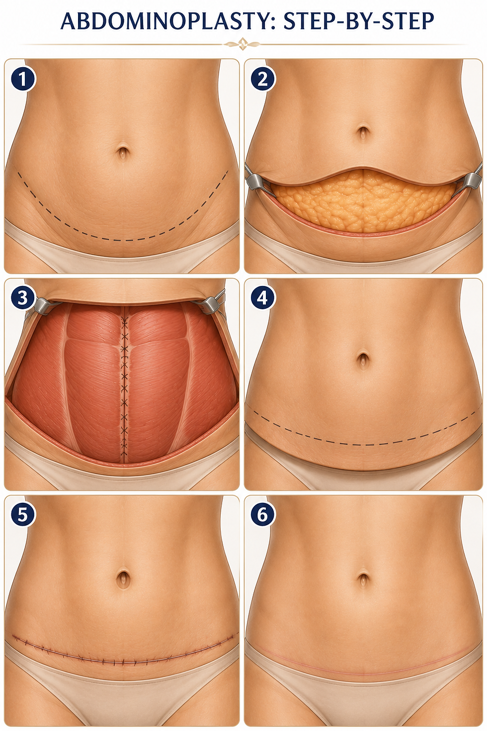 Step-by-step abdominoplasty tummy tuck procedure guide